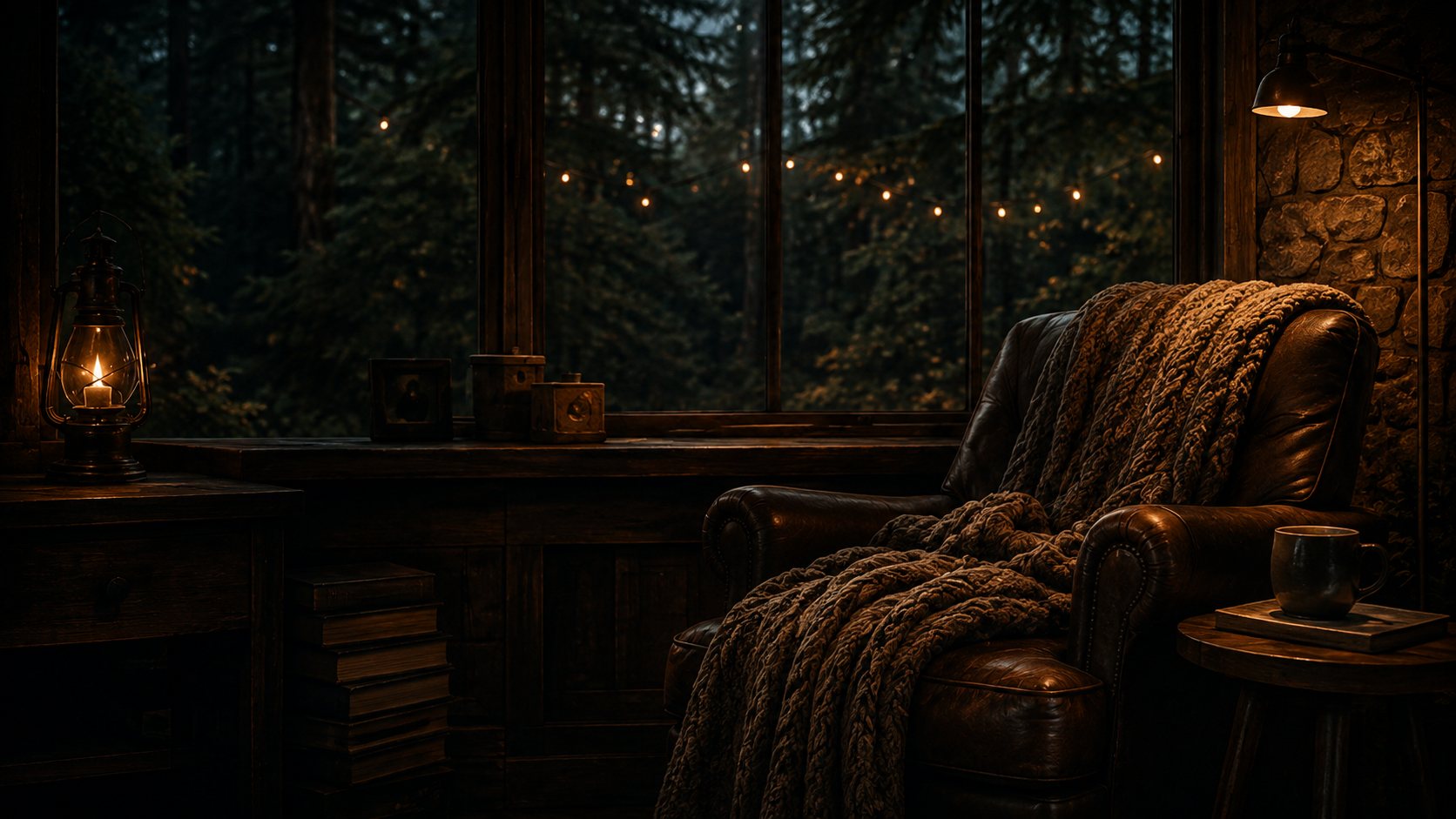 Warm forest reading corner